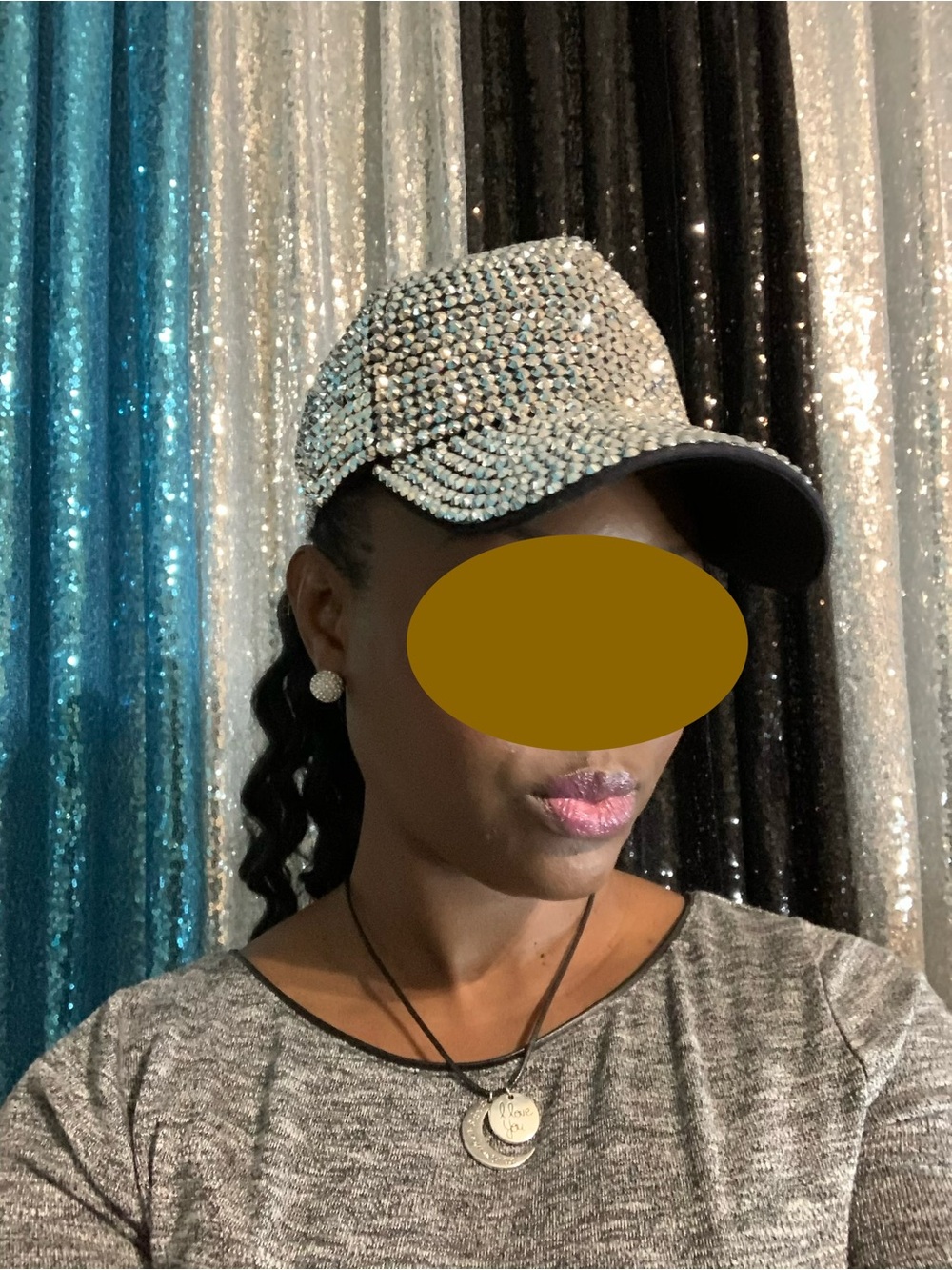 Gold Rhinestone Cap - Picture 5 of 7